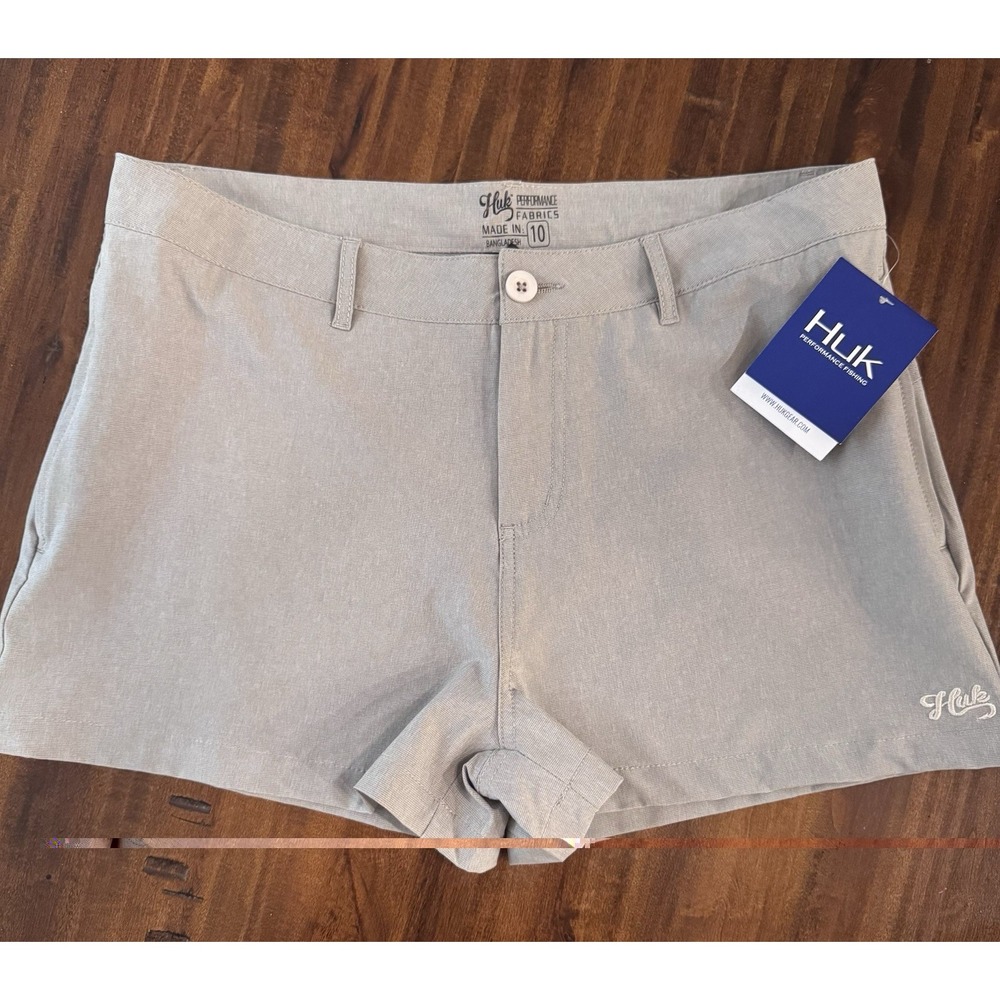 Huk Women's Drifter Performance Fishing Shorts Size 10 Tan NWT